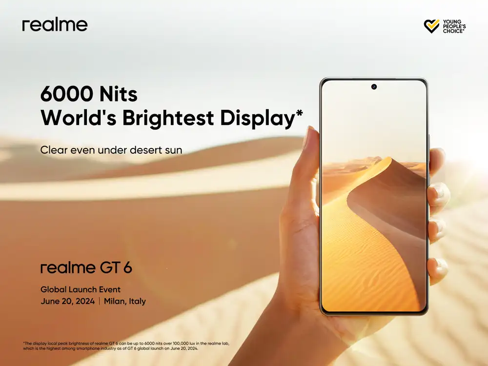 realme GT 6 Dibekali 6.000 nits Ultra Bright Display, Jadi Smartphone Paling Terang